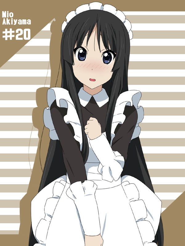 black_eyes black_hair character_name enmaided ikari_manatsu k-on! long_hair maid