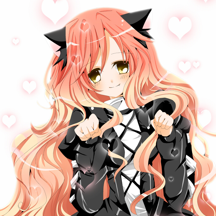 blush cat_ears dress fang gradient_hair heart hijiri_byakuren kemonomimi_mode long_hair multicolored_hair nanase_nao orange_hair paw_pose smile solo touhou very_long_hair yellow_eyes