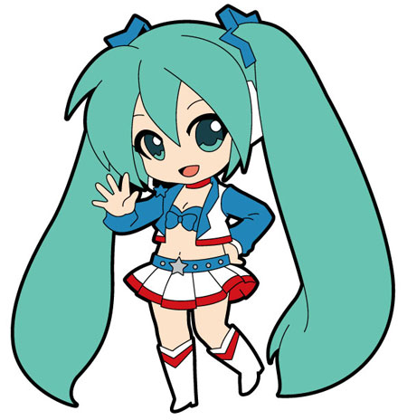 america aqua_eyes aqua_hair belt boots choker concept_art hatsune_miku headphones headset long_hair lowres midriff navel official_art open_mouth piapro skirt star turnaround twintails very_long_hair vocaloid