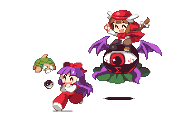 8bit evil_eye_sigma genjii hakurei_reimu hakurei_reimu_(pc-98) rika_(touhou) touhou touhou_(pc-98)