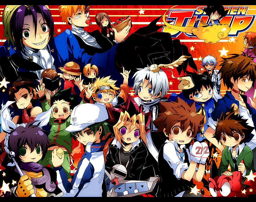 asakura_you black_cat black_cat_(series) bleach crossover d.gray-man death_note don_patch dragon_ball dragon_ball_z dragonball dragonball_z duel_disk echizen_ryoma gintama hikaru_no_go himura_kenshin houshin_engi ichigo_100_percent katekyo_hitman_reborn katekyo_hitman_reborn! kobayakawa_sena kurosaki_ichigo majin_tantei_nougami_neuro male monkey_d_luffy muhyo_to_rouji_no_mahouritsu_soudan_jimusho mutou_yuugi naruto nougami_neuro one_piece prince_of_tennis rurouni_kenshin sakata_gintoki sawada_tsunayoshi shaman_king shindou_hikaru son_goku son_gokuu taikoubou tennis_no_ouji-sama toujou_aya train_heartnet uzumaki_naruto yagami_light yu-gi-oh! yuu-gi-ou yuu-gi-ou_duel_monsters