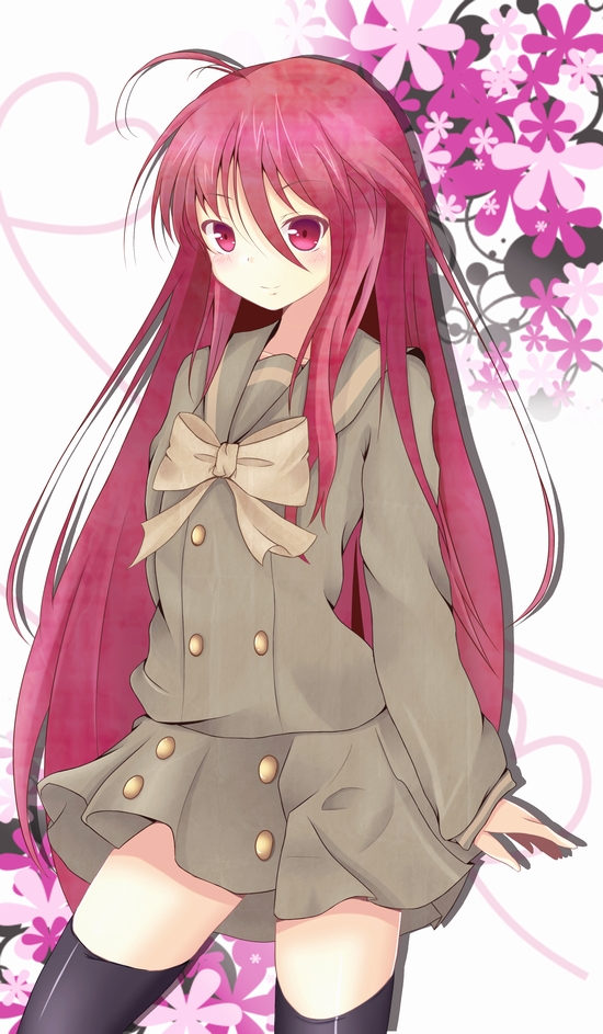 fuku_d long_hair red_eyes red_hair redhead school_uniform serafuku shakugan_no_shana shana thigh-highs thighhighs