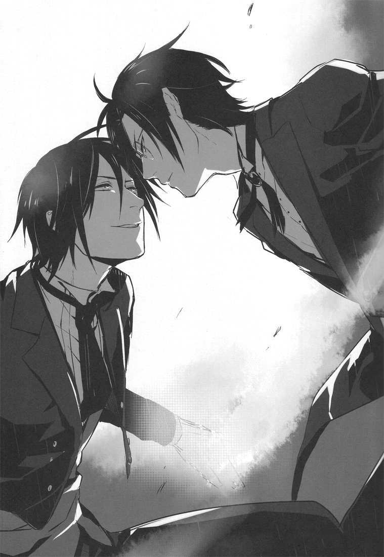 black_hair butler claude_faustus kuroshitsuji males manga monochrome sebastian_michaelis