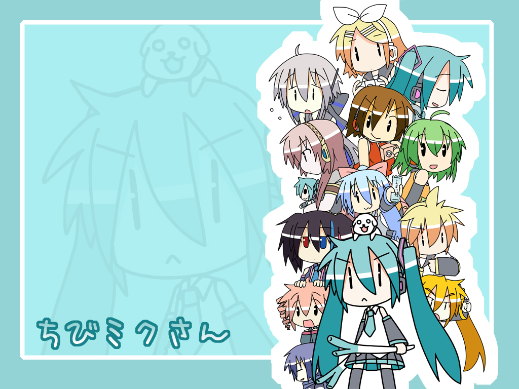 :&lt; akita_neru animal_on_head chibi chibi_miku dog dog_on_head doll dual_wielding everyone fl-chan fl_studio hamo_(dog) hatsune_miku heterochromia kagamine_len kagamine_rin kaito kasane_teto kiyone_suzu megurine_luka meiko minami_(colorful_palette) playstation_portable psp twintails utau vocaloid voyakiloid wallpaper yokune_ruko yowane_haku zoom_layer |_|