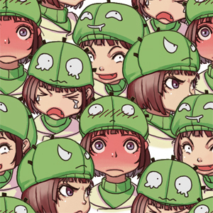 angry blush brown_hair copyright_request expressions full-face_blush hat lowres personification sad short_hair tears tileable yuksi