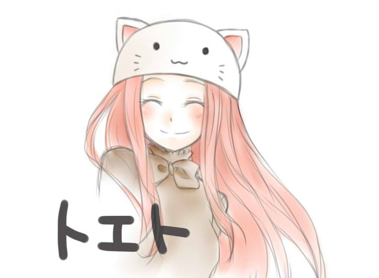 :3 animal_hat cat_hat closed_eyes eyes_closed hat long_hair lxxlrecollxxl megurine_luka megurine_luka_(toeto) pink_hair smile solo toeto_(vocaloid) vocaloid