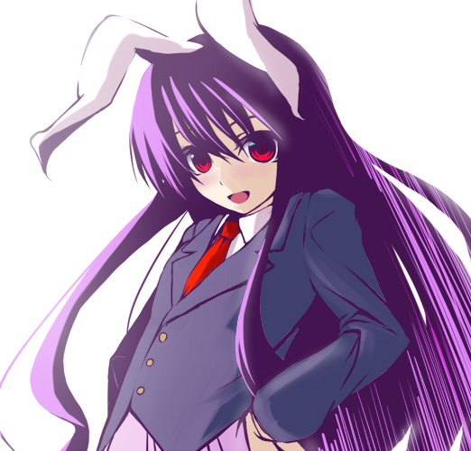 animal_ears blazer bunny_ears long_hair natsu_(pixiv) natsu_no_ame purple_hair red_eyes reisen_udongein_inaba solo touhou very_long_hair