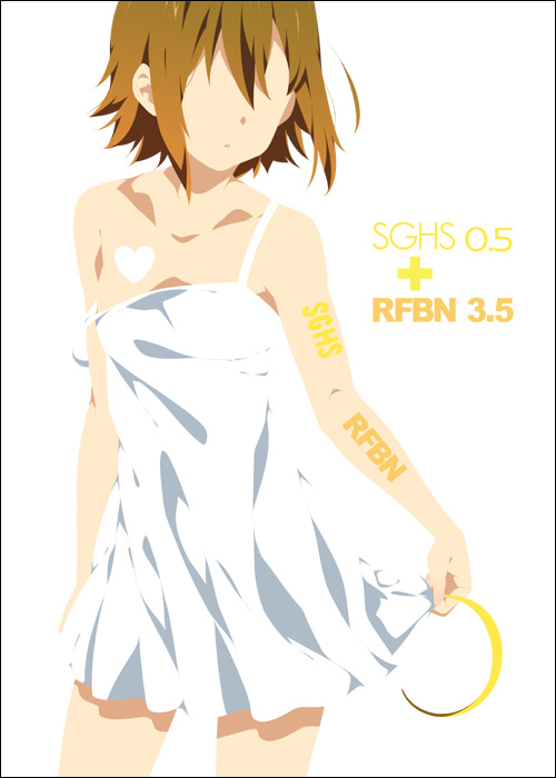 alternate_hairstyle body_writing brown_hair dress hair_down hairband hairband_removed headwear_removed heart k-on! mizuki_makoto no_eyes no_lineart short_hair solo strap_slip tainaka_ritsu