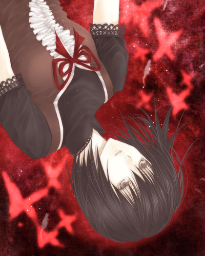 black_eyes black_hair blush crimson_butterfly dress fatal_frame fatal_frame_ii lowres solo yusa_tk74