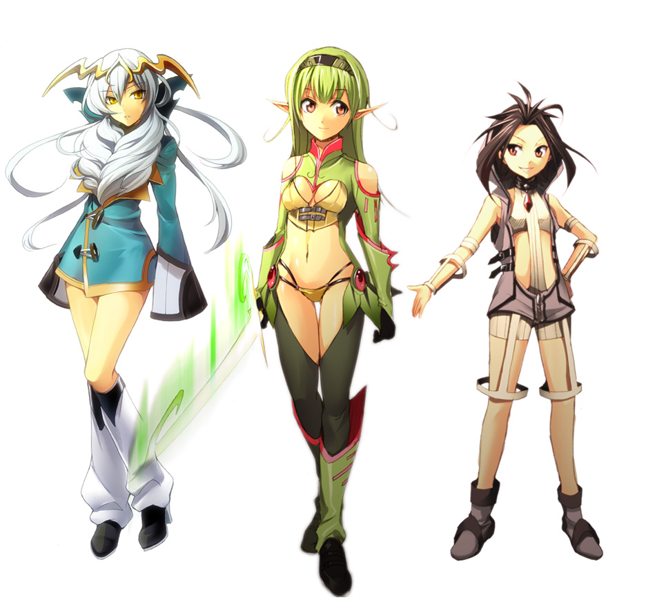 3girls cobalion hirococo hirococo_(hakka) multiple_girls personification pokemon pokemon_(game) pokemon_black_and_white pokemon_bw terrakion virizion