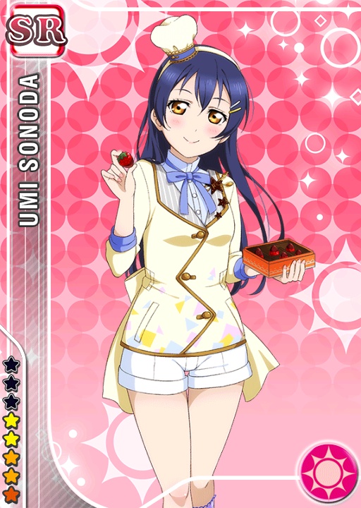 blue_hair blush brown_eyes dress hat long_hair love_live!_school_idol_festival love_live!_school_idol_project smile sonoda_umi sweets