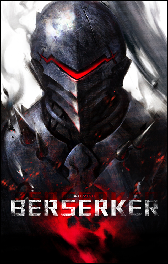 armor berserker_(fate/zero) character character_name fate/zero fate_(series) full_armor helmet male smoke solo title_drop xiling