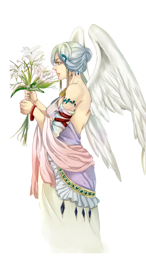 angel christianity copyright_request flower gabriel_(angel) genderswap mythology profile solo tattoo wings