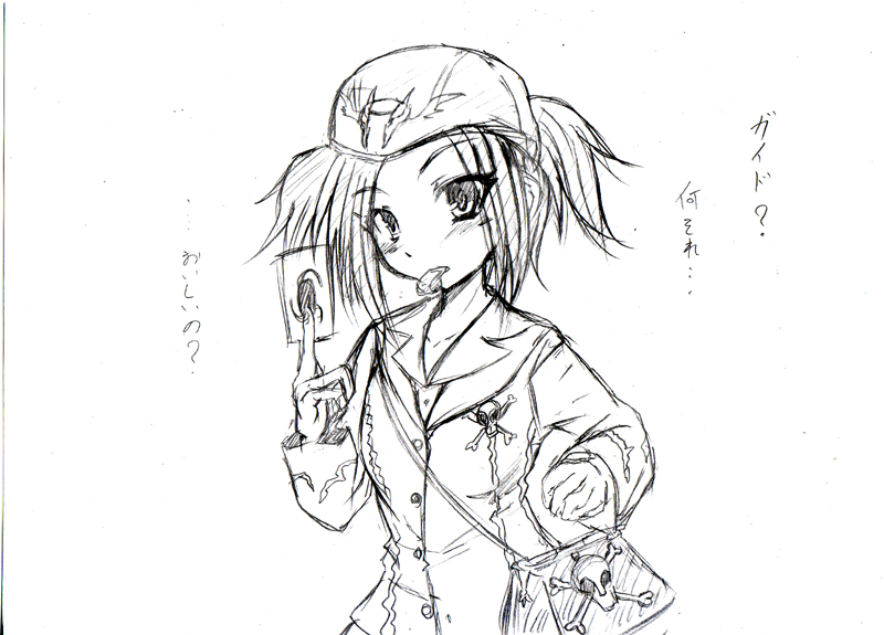 card duel_monster gloves hat purse sketch skull tour_guide_from_the_underworld twintails whistle yu-gi-oh! yuu-gi-ou