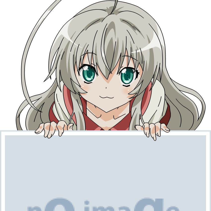 :3 ahoge bust green_eyes haiyore!_nyaruko-san huge_ahoge looking_at_viewer mugen_ouka no_image nyarlathotep_(nyaruko-san) peeking_out pixiv silver_hair solo