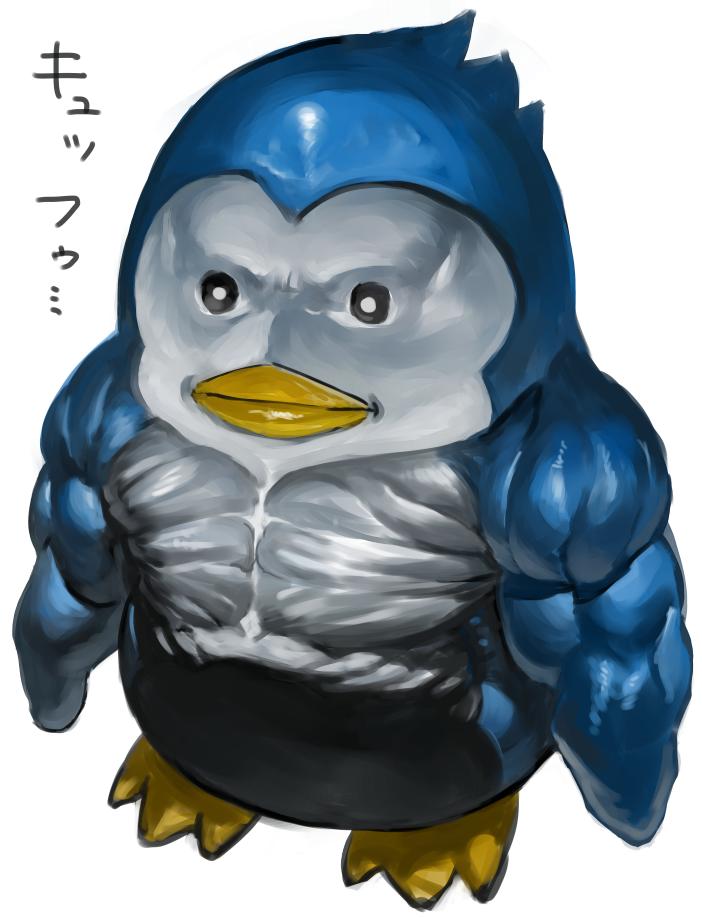 character_request jintetsu manly mawaru_penguindrum muscle no_humans penguin penguin_2-gou solo