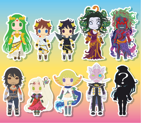 5girls ? amazon_pandora angel arlon_the_serene bad_id black_hair blonde_hair blue_eyes brown_eyes brown_hair chibi dark_pit facial_hair frown green_eyes green_hair grin hades_(kid_icarus) hiroka_m kid_icarus kid_icarus_uprising magnus medusa_(kid_icarus) monocle multicolored_hair multiple_boys multiple_girls mustache orange_hair palutena pandora phosphora pit pit_(kid_icarus) purple_eyes purple_hair purple_skin red_eyes smile snake_hair violet_eyes viridi white_eyes white_hair wings