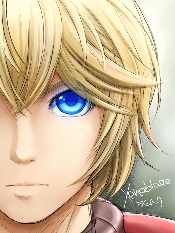 blonde_hair blue_eyes close-up eyes kiikii_(kitsukedokoro) male short_hair shulk solo xenoblade