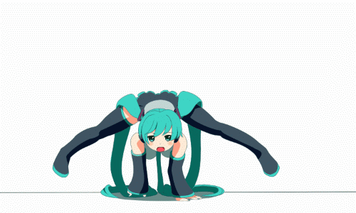 1girl animated animated_gif aqua_eyes aqua_hair artist_request breakdance dance dancing detached_sleeves hair_ornament hatsune_miku headphones headset long_hair lowres necktie open_mouth panties pantyshot simple_background skirt solo spread_legs striped striped_panties thighhighs twintails underwear very_long_hair vocaloid white_background