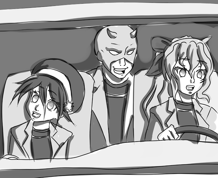 avatar:_the_last_airbender blind bow collar daredevil driving formal hat horns katawa_shoujo left-hand_drive lowres marvel mask meme monochrome open_mouth parody satou_lilly saturday_night_live suit toph_bei_fong tsubasafullmoon what_is_love