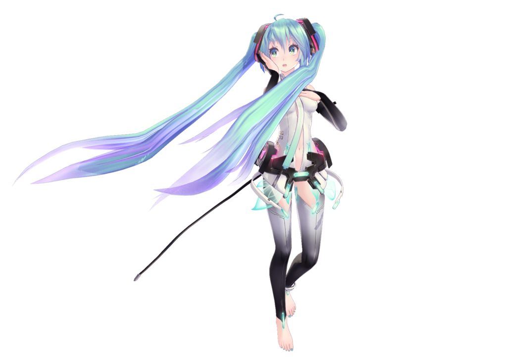 aqua_eyes aqua_hair barefoot hatsune_miku hatsune_miku_(append) headphones miku_append mikumikudance short_twintails transparent_background twintails vocaloid vocaloid_(tda-type_ver) vocaloid_append wind