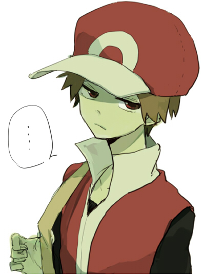 1boy baseball_cap brown_hair child hat looking_at_viewer male pokemon pokemon_(game) pokemon_frlg red_(pokemon) red_(pokemon)_(remake) serious solo tomtomjm