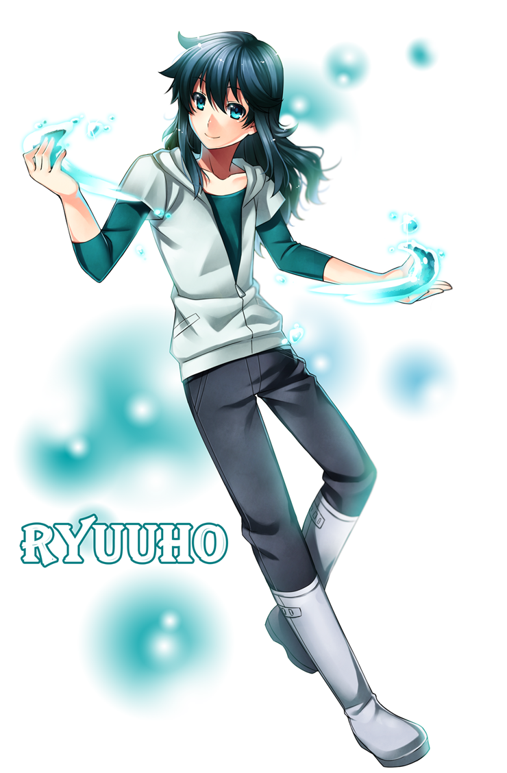 aqua_eyes black_hair boots character_name dragon_ryuho dragon_ryuuhou long_hair male raglan_sleeves riko_(pixiv415667) saint_seiya saint_seiya_omega smile solo