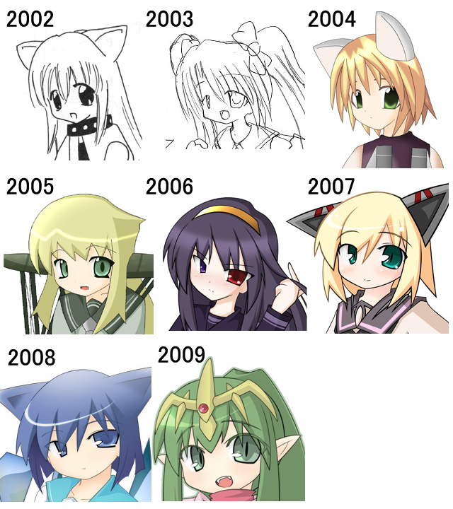 6+girls airplane animal_ears biplane black_hair blonde_hair blue_eyes blue_hair cat_ears chiki f-14 fiat_cr_42 fire_emblem g-774 green_eyes green_hair hairband heterochromia long_hair looking_back military multiple_girls open_mouth payot personification pointy_ears ponytail progress red_eyes short_hair simple_background su-27 teeth tiara traditional_media