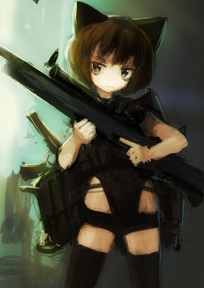 bad_id female gun lm7_(op-center) op-center rifle solo thighhighs trigger_discipline weapon