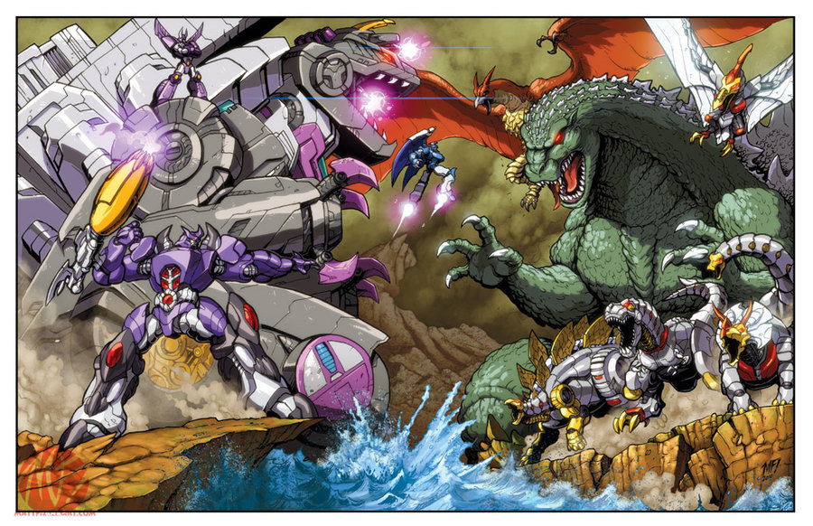 crossover cyclonus epic galvatron godzilla godzilla_(series) grimlock rodan scourge sludge slug snarl swoop transformers trypticon