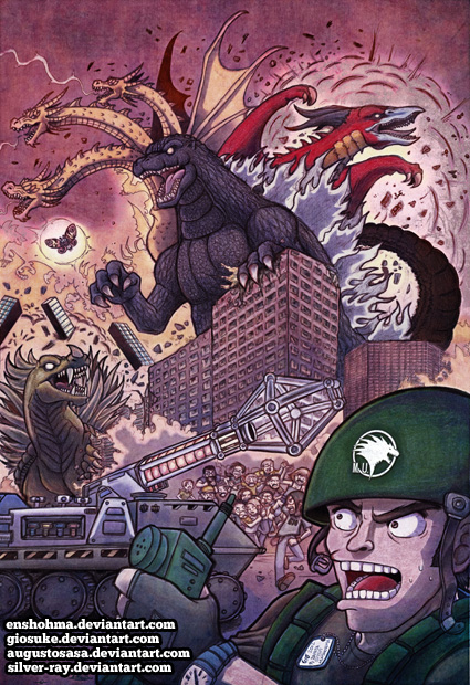 anguirus g_fan godzilla godzilla_(series) king_ghidorah maser_tanks mothra rodan