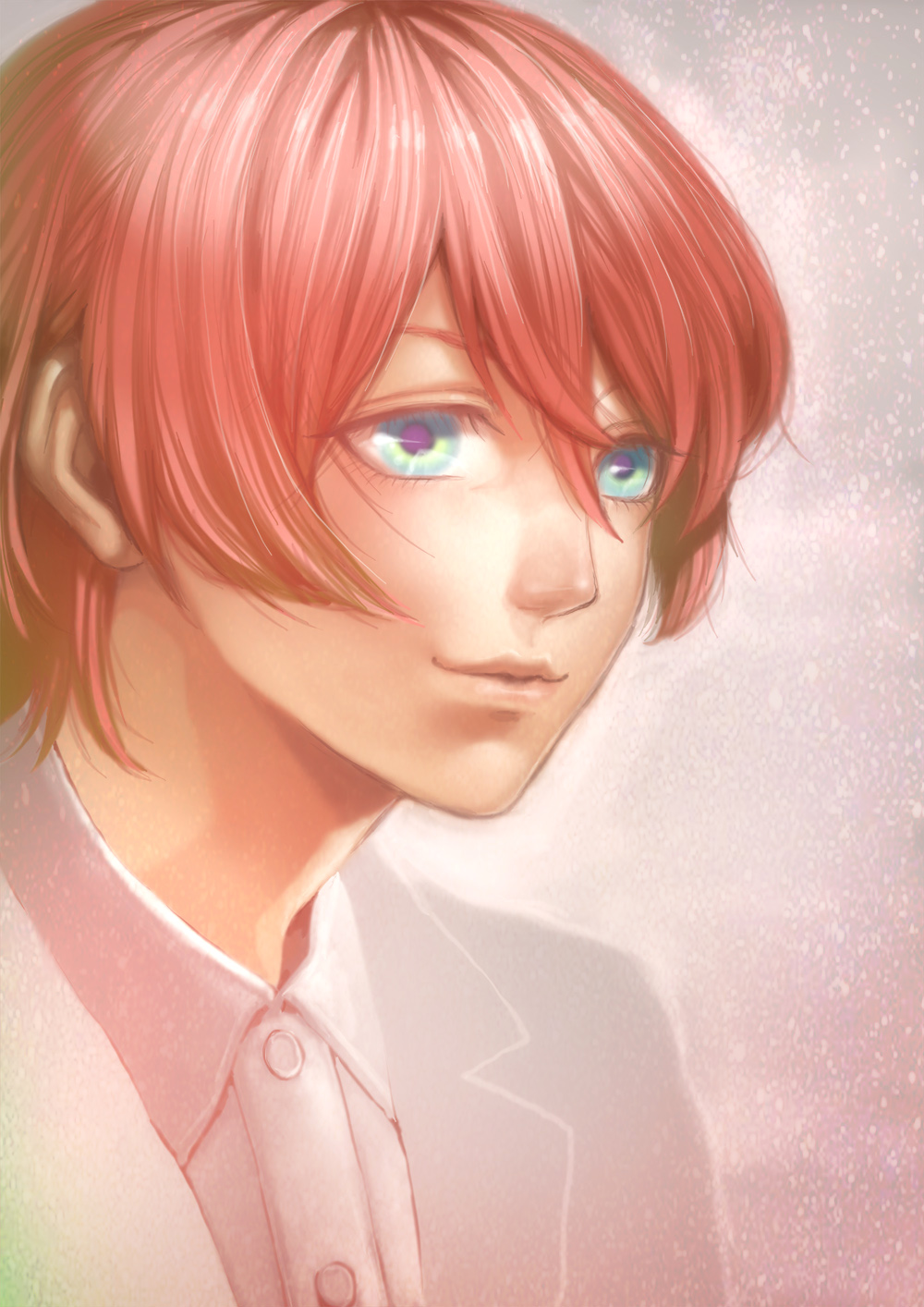 character_request face green_eyes highres kiichi_(ca0sf) lips nose redhead short_hair solo uta_no_prince-sama
