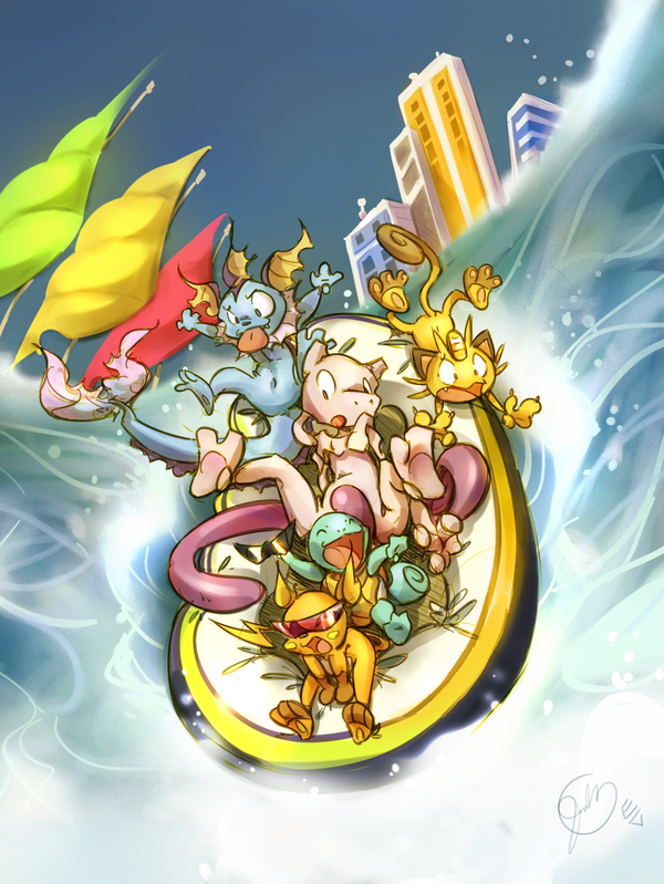 animal_ears barefoot edtropolis feet meowth mewtwo nintendo nude ocean outside pawpads paws pokemon raichu soles squirtle sunglasses tail toe_spread toes water