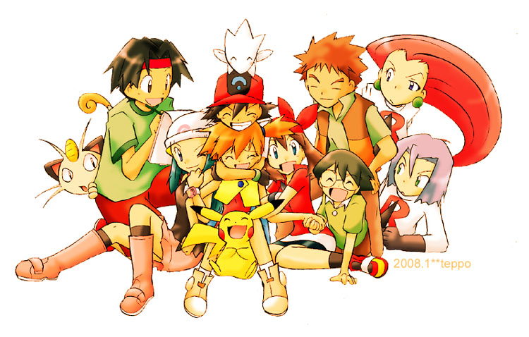 everyone haruka_(pokemon) hikari_(pokemon) kasumi_(pokemon) kenji_(pokemon) kojirou_(pokemon) masato_(pokemon) musashi_(pokemon) pokemon pokemon_(anime) satoshi_(pokemon) takeshi_(pokemon) teppo