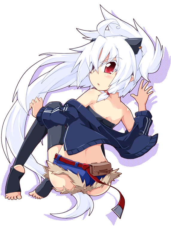 1girl bare_shoulders long_hair original red_eyes reku shiroko_(reku) solo white_hair