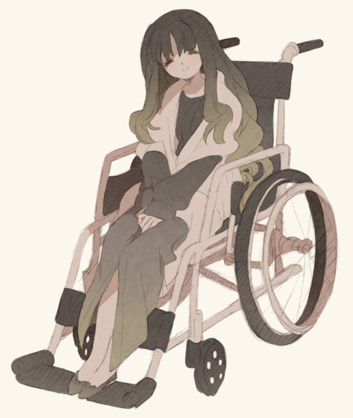 1girl dress fate/zero fate_(series) green_hair guilty long_hair sash solo toosaka_aoi wheelchair