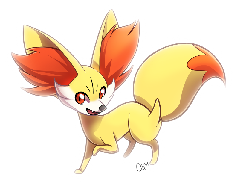 animal chebits fang fennekin fox fox_ears fox_tail no_humans pokemon pokemon_(game) red_eyes solo tail