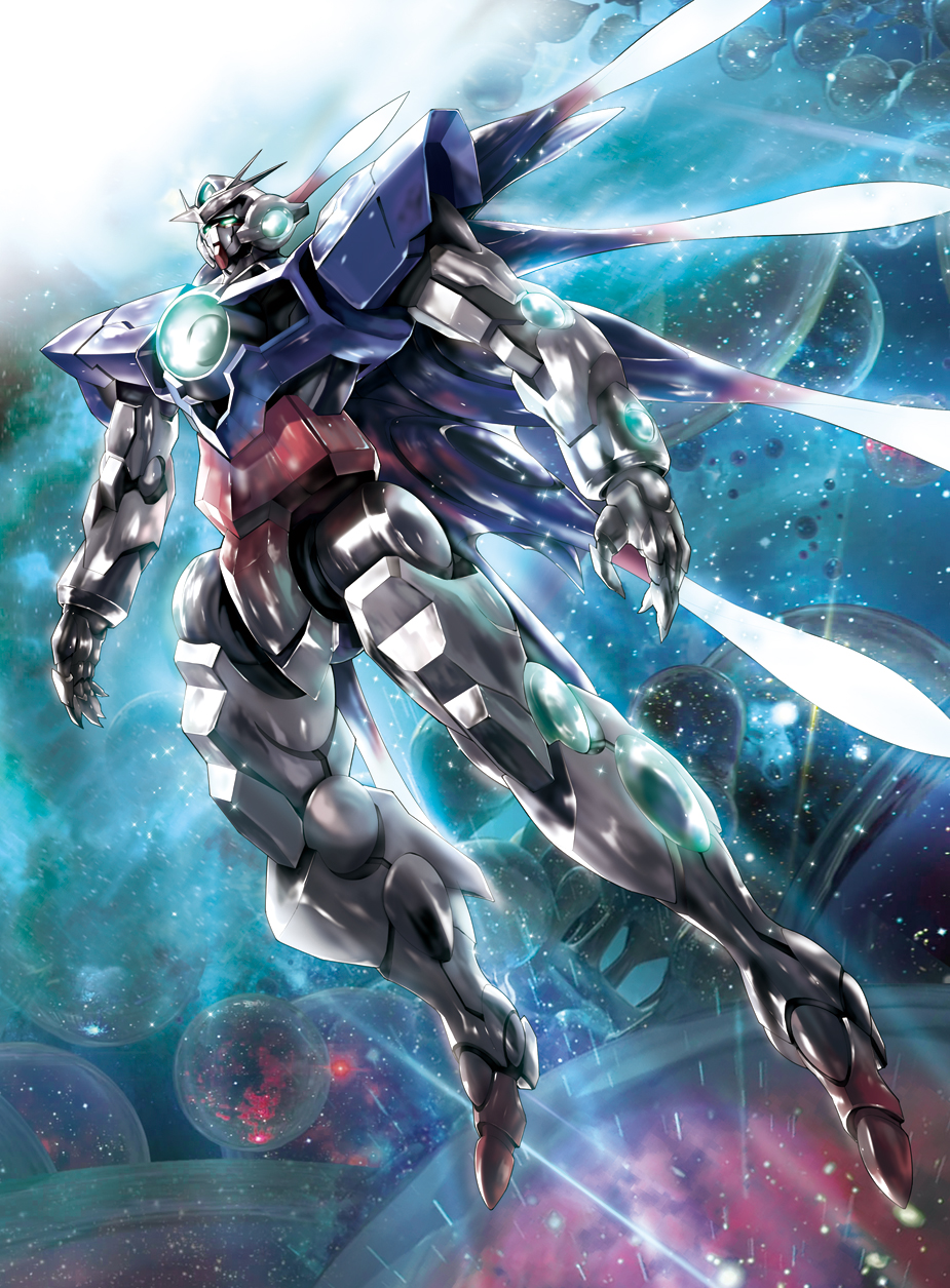 00_qan[t] els gundam gundam_00 gundam_00_a_wakening_of_the_trailblazer mecha no_humans planet space tonycs007 zero_gravity