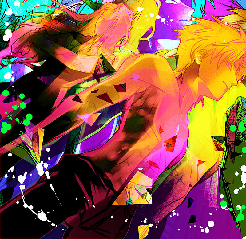 2boys colorful fate/zero fate_(series) matou_kariya matou_sakura multiple_boys shirtless yan'yo_(yan'yan'yo)