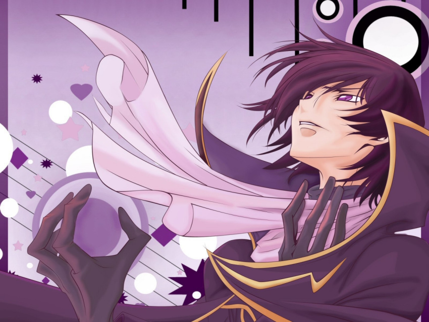 1boy black_hair code_geass lelouch_lamperouge purple_eyes short_hair violet_eyes