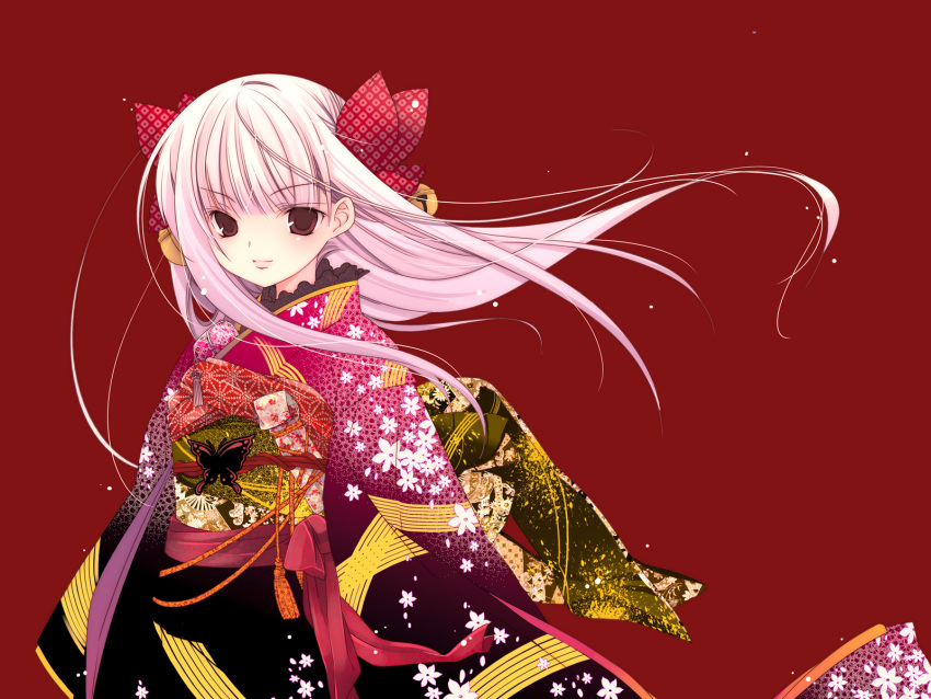 japanese_clothes kimono long_hair pink_hair princess_of_vampire princess_of_vampire_(character) ribbons