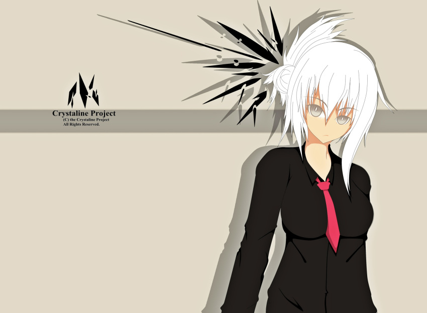 black_suit crystal girl luna luna_ringrand no_emotion pony red_tie serious white_hair