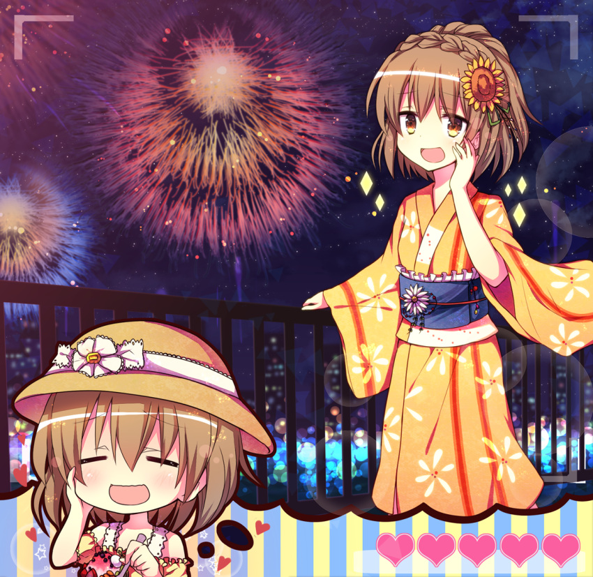 fireworks idolmaster idolmaster_cinderella_girls kita_hinako short_hair tagme