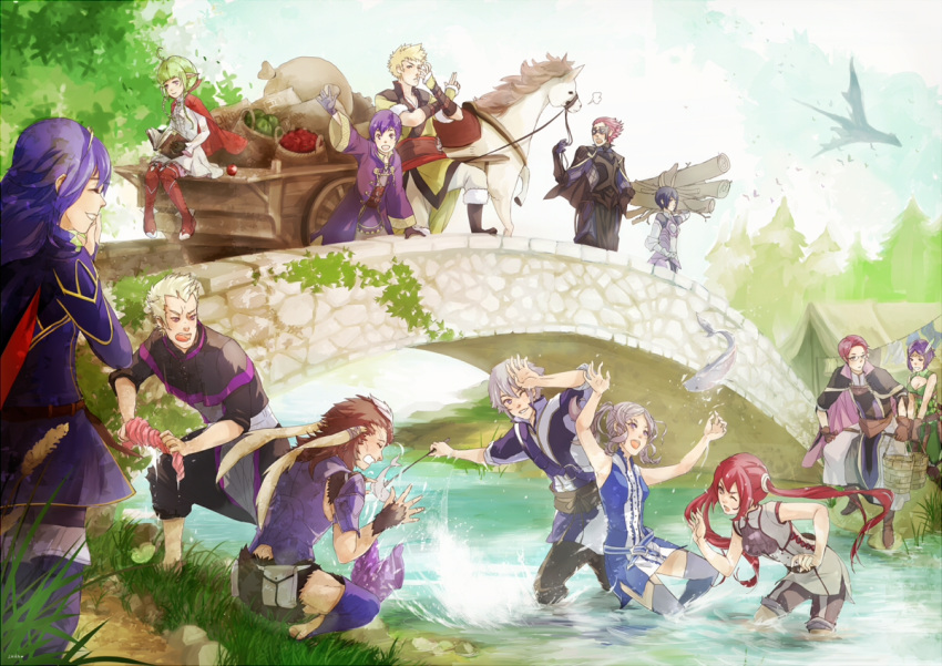 6+boys 6+girls ahoge alexiussana animal_ears armor azur_(fire_emblem) black_hair blonde_hair blue_hair boots braid breasts bredy_(fire_emblem) brown_hair cape chambray circlet closed_eyes cynthia_(fire_emblem) degel eudes_(fire_emblem) fingerless_gloves fire_emblem fire_emblem:_kakusei glasses gloves hair_between_eyes jerome_(fire_emblem) laurent long_hair lucina mark_(fire_emblem) mask multiple_boys multiple_girls nintendo nn_(fire_emblem) noire_(fire_emblem) open_mouth pointy_ears rabbit_ears redhead selena_(fire_emblem:_kakusei) short_hair short_twintails smile thigh-highs tiara twin_braids twintails