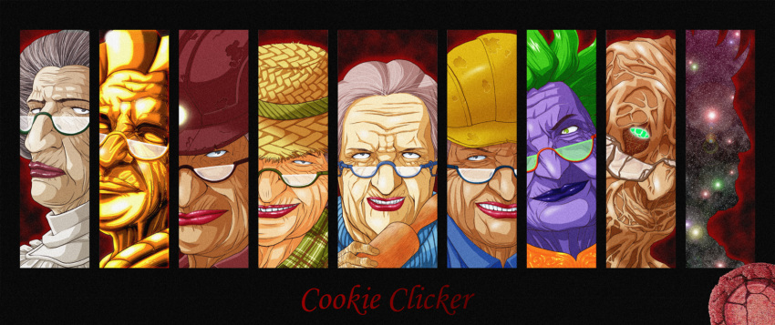 cookie_clicker english glasses grandma_(cookie_clicker) highres rolling_pin techumuranishi