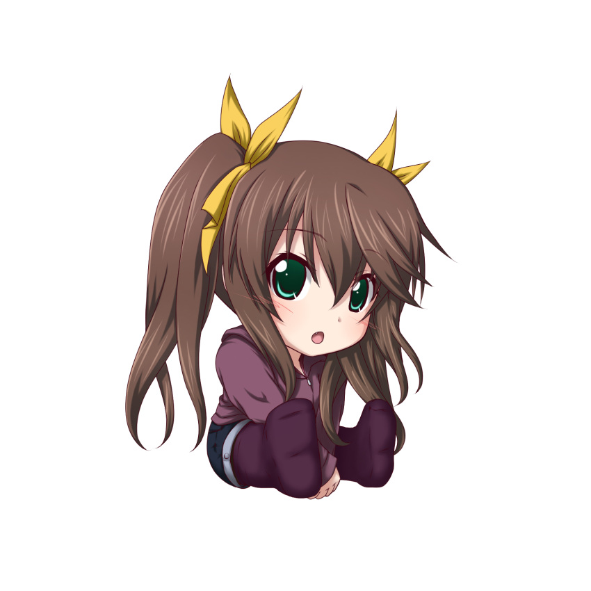 1girl brown_hair chibi green_eyes highres huang_lingyin infinite_stratos kuena long_hair solo