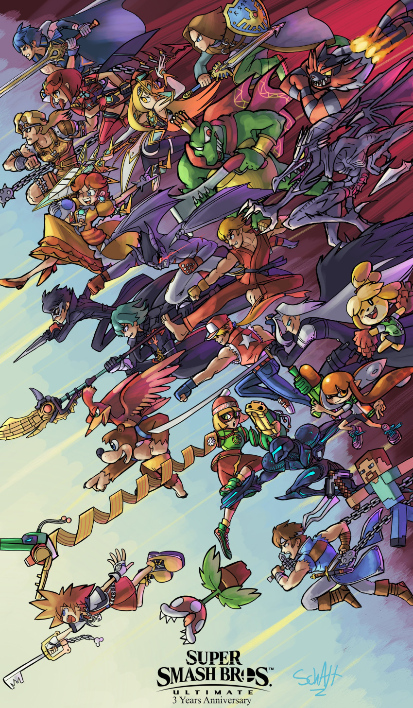 6+boys 6+girls absurdres alex_(minecraft) amamiya_ren amulet android animal_crossing animal_ears arm_cannon armor arms_(game) assault_visor banjo-kazooie banjo_(banjo-kazooie) beak bird black_hair blonde_hair blue_eyes blue_hair bodysuit breasts brown_hair buster_sword cape castlevania:_rondo_of_blood castlevania_(series) champion's_tunic_(zelda) chest_jewel chrom_(fire_emblem) clothing_cutout colored_skin company_connection copyright_name crown dark_samus dog dog_ears dog_girl dog_tail domino_mask donkey_kong donkey_kong_(series) donkey_kong_country dougi dragon dragon_quest dragon_quest_iii dragon_quest_iv dragon_quest_viii dragon_quest_xi dress earrings enderman eye_mask facial_hair falchion_(fire_emblem) fatal_fury female_byleth_(fire_emblem) final_fantasy final_fantasy_vii fingerless_gloves fire fire_emblem fire_emblem:_three_houses fire_emblem_awakening furry ganondorf gerudo glasses gloves green_eyes green_hair green_skin gun handgun hat headband headpiece helmet hero_(dq11) highres holding holding_gun holding_sword holding_weapon incineroar inkling_boy inkling_player_character isabelle_(animal_crossing) jacket jewelry joker_(persona_5) kaori_(splatoon) kazooie_(banjo-kazooie) ken_masters king_k._rool kingdom_hearts kingdom_hearts_i link long_hair looking_at_viewer male_byleth_(fire_emblem) mask master_sword metroid metroid_prime_3:_corruption min_min_(arms) minecraft mishima_kazuya mole mole_under_mouth monster multiple_boys multiple_girls mythra_(xenoblade) open_mouth pants paralyzer persona persona_5 pikmin_(creature) piranha_plant pointy_ears pokemon pokemon_(creature) ponytail power_suit_(metroid) princess_daisy pyra_(xenoblade) red_hair richter_belmont ridley roto_(dq3) samus_aran schalternate sephiroth shield short_hair shorts simon_belmont smile sora_(kingdom_hearts) spikes splatoon_(series) splattershot_(splatoon) steve_(minecraft) street_fighter super_mario_bros. super_smash_bros. swept_bangs sword tail tekken tentacle_hair terry_bogard the_legend_of_zelda tiara topknot varia_suit very_long_hair weapon white_hair wings xenoblade_chronicles_(series) xenoblade_chronicles_2 zero_suit