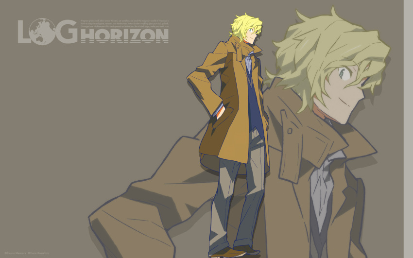 1boy blonde_hair coat green_eyes hara_kazuhiro highres log_horizon lunderhaus_cord solo wallpaper