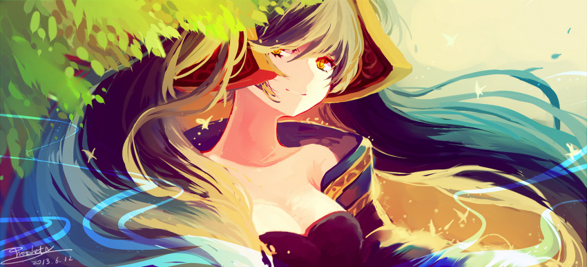artist_request highres league_of_legends long_hair looking_at_viewer sona_buvelle yellow_eyes
