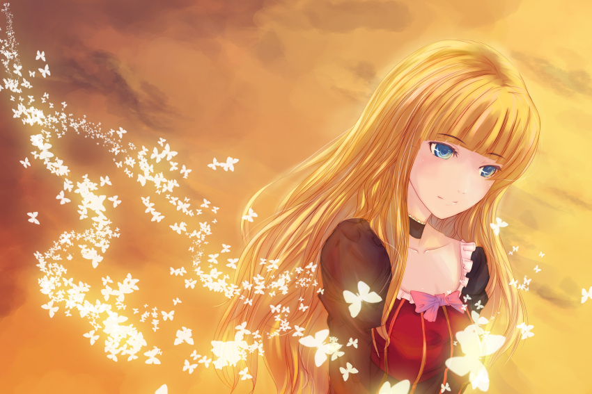 beatrice blonde_hair blue_eyes butterfly choker dress highres kelvin926 umineko_no_naku_koro_ni when_they_cry_4